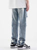 Lataa kuva gallerian katseluohjelmaan, High Street Mens Jeans Straight Casual Loose Cross Hole Washing Trend Oversized Denim Trousers Streetwear Men Clothing - Santo 