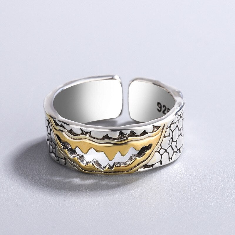Hip Hop Ring Accessories Gothic Unisex Devil Smile Ring Woman Man Punk Jewelry Vintage Fashion Party Gifts - Santo 
