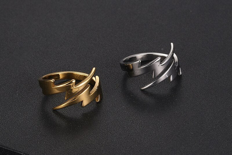 Woman Man Punk Jewelry Unisex Lightning Ring Vintage Fashion Party Gifts Hip Hop Ring Accessories Gothic - Santo 