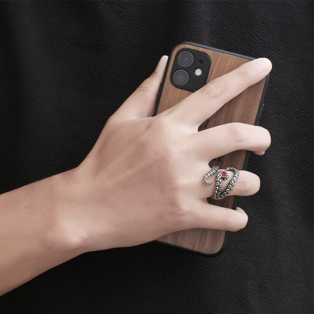 Gothic Unisex Octopus Surround Ring Hip Hop Ring Accessories Vintage Fashion Party Gifts Woman Man Punk Jewelry - Santo 