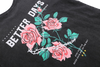 Distressed T-Shirt Streetwar Hip Hop Floral Rose Letter Print Vintage Tshirt Men Harajuku Summer Casual Cotton Loose Shirts Top - Santo 