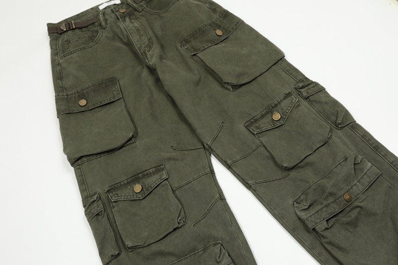 ' Retro Cargo Mult-Pockets ' Jeans - Santo 