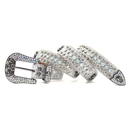 Rhinestones Belt For Jean Y2k Punk Cowboy Crystal Fashion Diamond Studded Belt Belts Ladies Women - Santo 