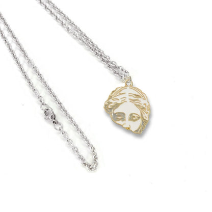 Gothic Unisex Half A Face Drop Necklace Fashion Gift Punk Necklaces Jewelry Woman Man Hip Hop Vintage Accessories - Santo 