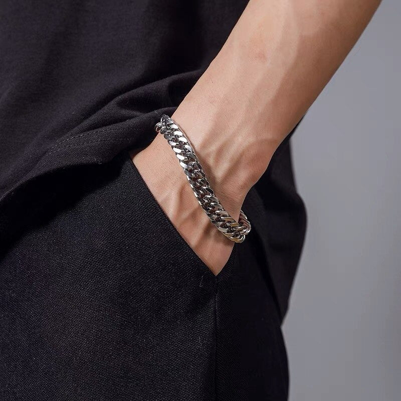 Gothic Unisex Wheat Spike Chain Bracelet Hip Hop Fashion Accessories Woman Man Punk Jewelry - Santo 
