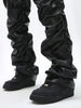 Hip Hop Pu Leather Black Pants Men Women Pleated Punk Streetwear Solid Waterproof Straight Party Hot Sale Trousers Unisex - Santo 
