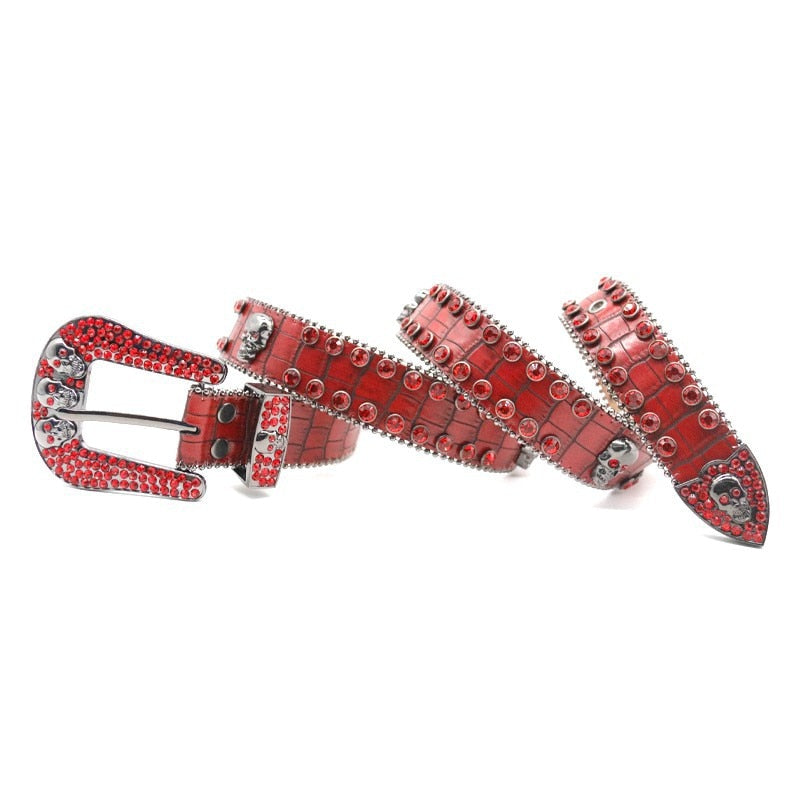 Belts Ladies Women Y2k Punk Cowboy Crystal Fashion Diamond Studded Belt Rhinestones Belt For Jean - Santo 