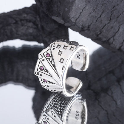 Gothic Unisex Poker Ring Woman Man Punk Jewelry Fashion Party Gifts Hip Hop Ring Accessories Vintage - Santo 