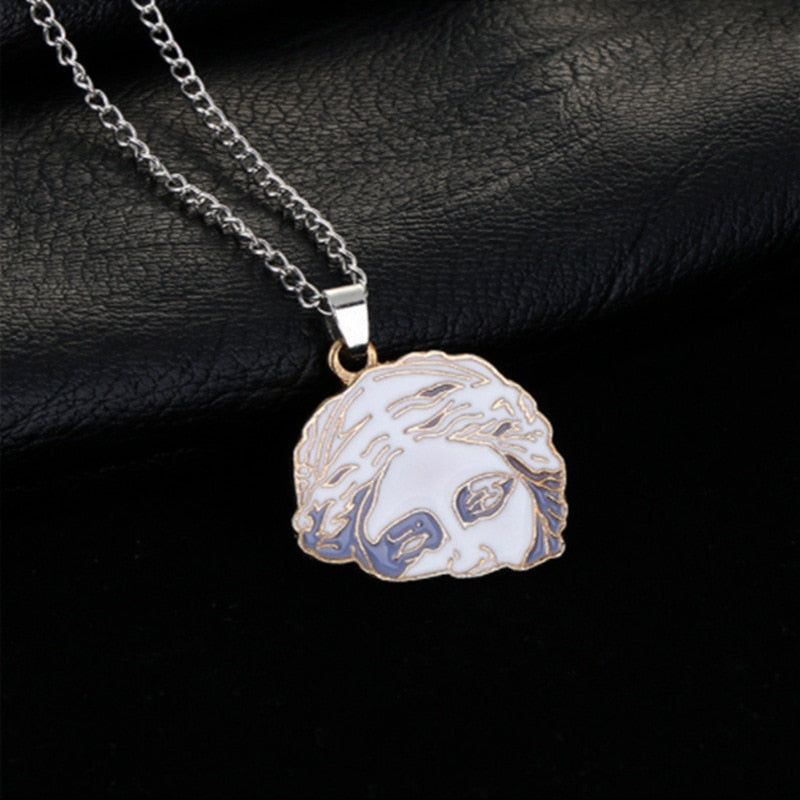 Gothic Unisex Half A Face Drop Necklace Fashion Gift Punk Necklaces Jewelry Woman Man Hip Hop Vintage Accessories - Santo 