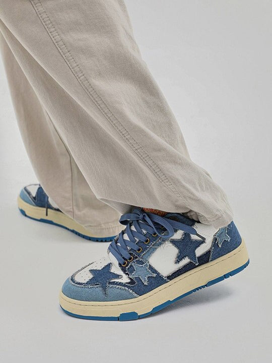 Vintage Street Denim Blue Shoes Men Women Sneakers Retro Comfortable Shoes Anti-slip Breathable Basic Jean Casual Shoes Unisex - Santo 