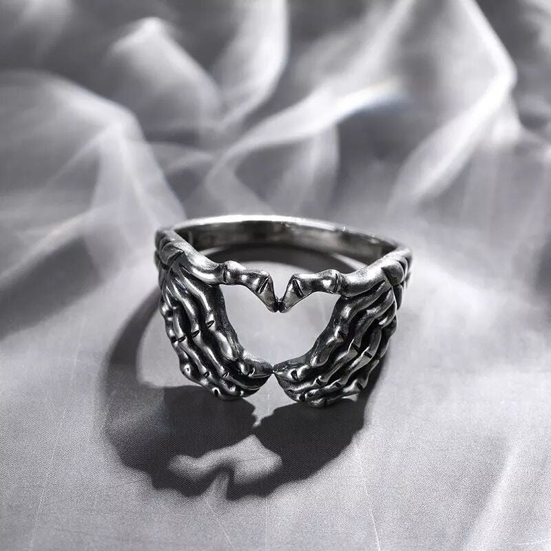 Gothic Woman Man Punk Jewelry Unisex Skeleton Handt Ring Vintage Fashion Party Gifts Hip Hop Ring Accessories - Santo 