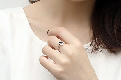 Vintage Unisex Pentagram Line Ring Gothic Hip Hop Ring Accessories Woman Man Punk Jewelry Fashion Party Gifts - Santo 