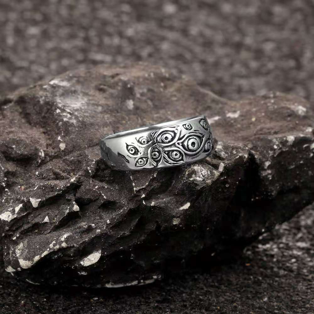 Vintage Unisex Dark Eye Of God Ring Fashion Party Gifts Woman Man Punk Jewelry Gothic Hip Hop Ring Accessories - Santo 