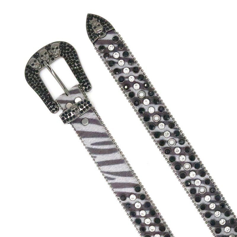 Y2k Punk Cowboy Crystal Fashion Diamond Studded Belt Belts Ladies Women Rhinestones Belt For Jean - Santo 