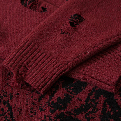 Black Oversized Sweaters Knitted Long Sleeve Top Hip Hop Harajuku Streetwear Pullovers Gothic Men Y2k Women Sweater - Santo 