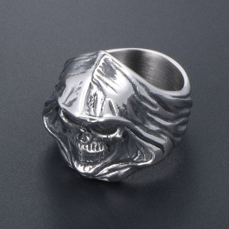 Vintage Unisex Make Old Skull Ring Gothic Woman Man Punk Jewelry Fashion Party Gifts Hip Hop Ring Accessories - Santo 