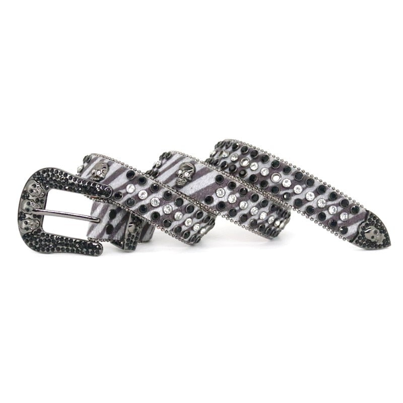 Y2k Punk Cowboy Crystal Fashion Diamond Studded Belt Belts Ladies Women Rhinestones Belt For Jean - Santo 