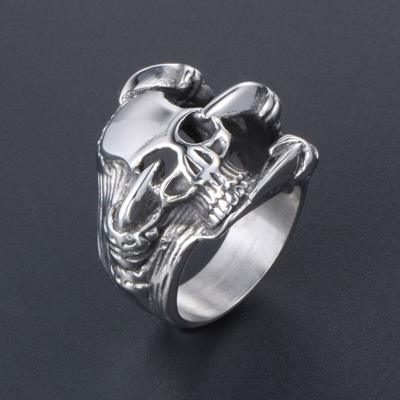 Gothic Unisex Skull Ring Hip Hop Ring Accessories Fashion Party Gifts Vintage Hip Hop Ring Accessories - Santo 