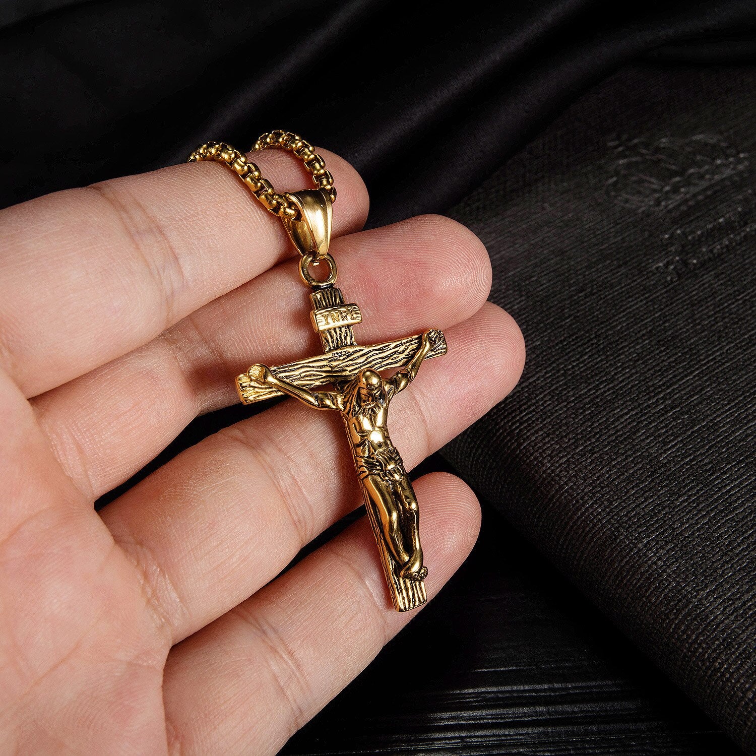 Hip Hop Vintage Accessories Unisex Jesus Cross Necklace Gothic Punk Necklaces Jewelry Woman Man  Fashion Gift - Santo 