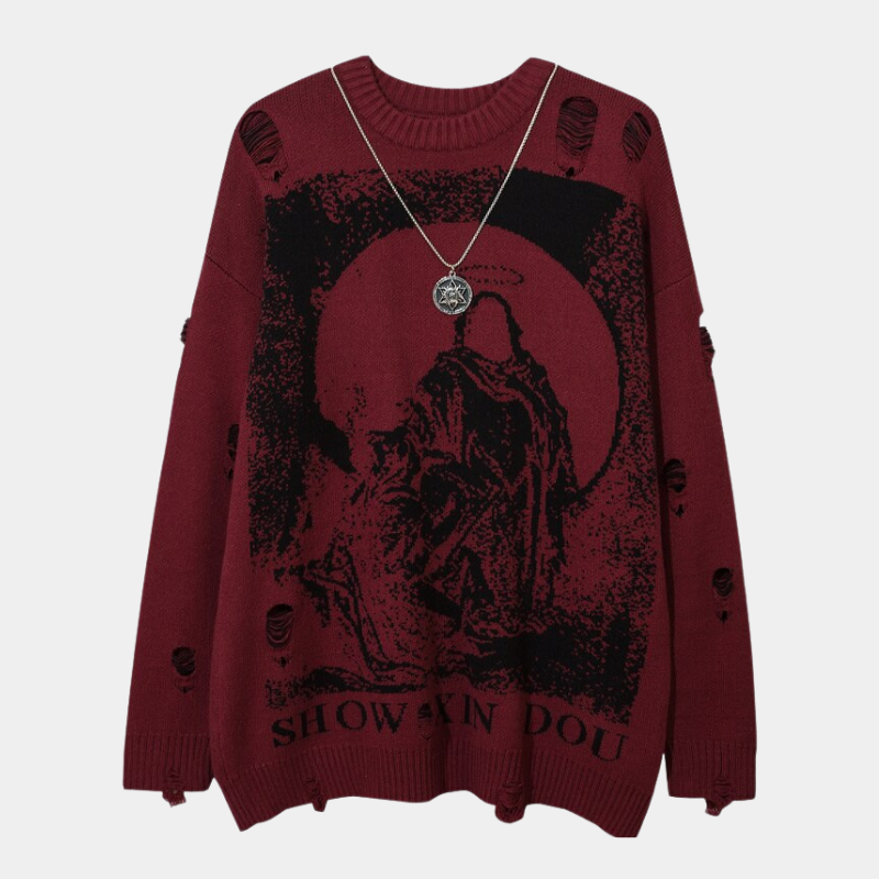 Brave | Maglione in maglia con segni di usura